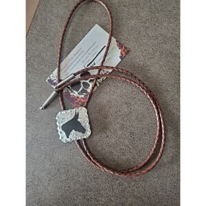 Handmade Unique Cowgirl art Bolo Tie necklace, Bolo tie unisex Western Necklace